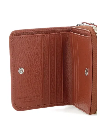 Gianni Chiarini Zip-around Leather Wallet In Brown