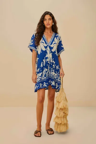 Farm Rio Ocean Scarf Mini Dress