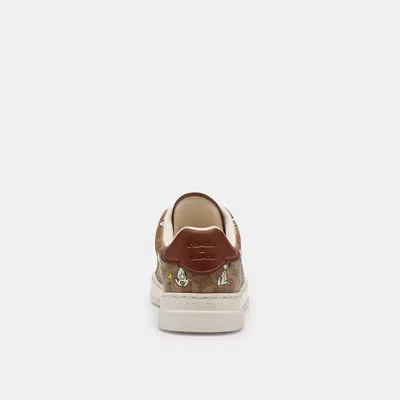 Coach X Peanuts High Line Sneaker In Signature Canvas With Snoopy Print