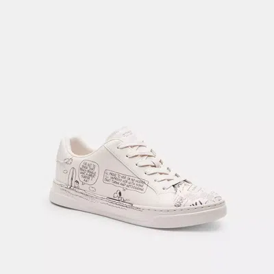 Coach X Peanuts High Line Sneaker With Newspaper Print