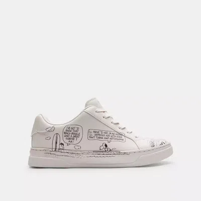 Coach X Peanuts High Line Sneaker With Newspaper Print