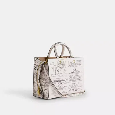 Coach X Peanuts Rogue Bag With Newspaper Print