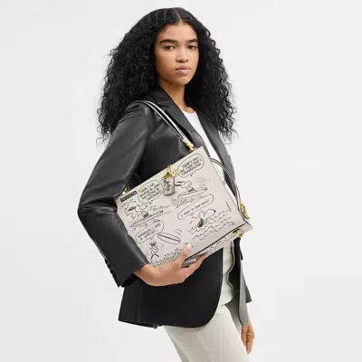 Coach X Peanuts Rogue Bag With Newspaper Print