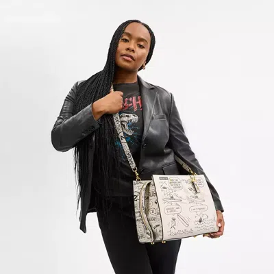 Coach X Peanuts Rogue Bag With Newspaper Print
