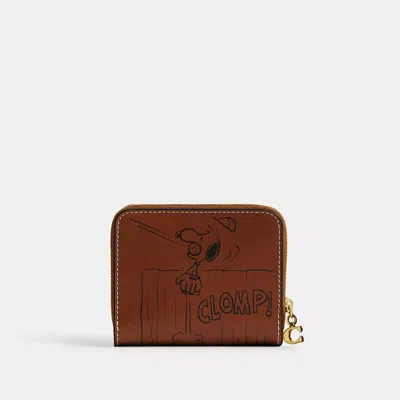 Coach X Peanuts Essential Billfold Wallet With Newspaper Print