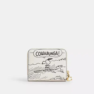Coach X Peanuts Essential Billfold Wallet With Newspaper Print