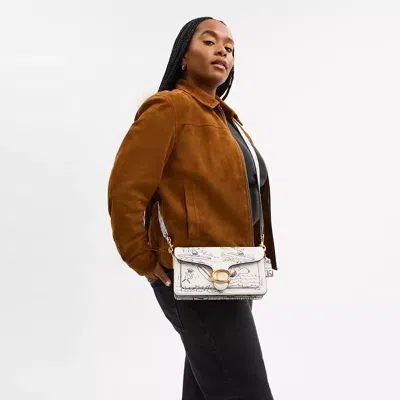 Coach X Peanuts Tabby Shoulder Bag 26 With Newspaper Print