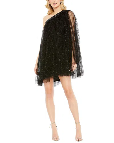 Mac Duggal Rhinestone Detail One-shoulder Cocktail Minidress In Black
