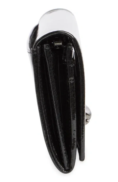 Longchamp Patent Leather Flap Wallet