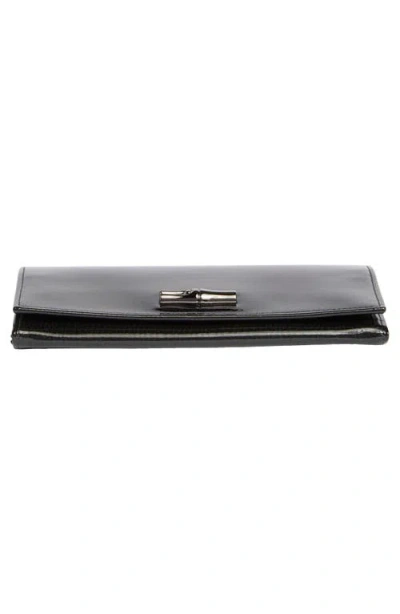 Longchamp Patent Leather Flap Wallet