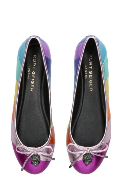 Kurt Geiger Esme Metallic-effect Ballerinas
