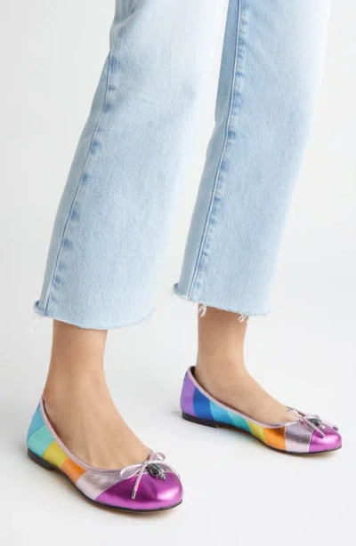 Kurt Geiger Esme Metallic-effect Ballerinas