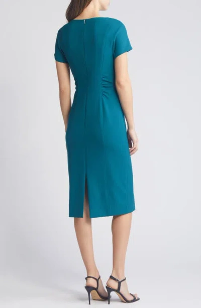 Hugo Boss Slit-front Business Dress With Gathered Details