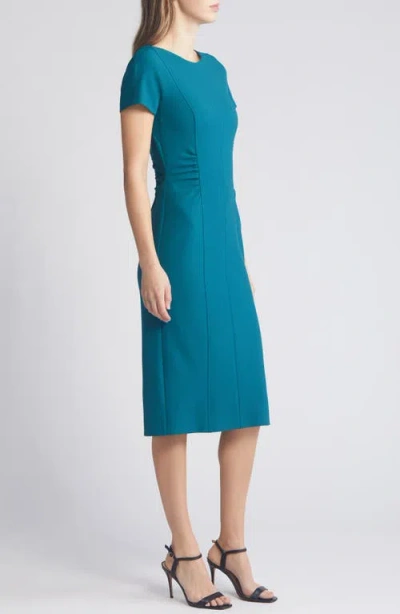 Hugo Boss Slit-front Business Dress With Gathered Details