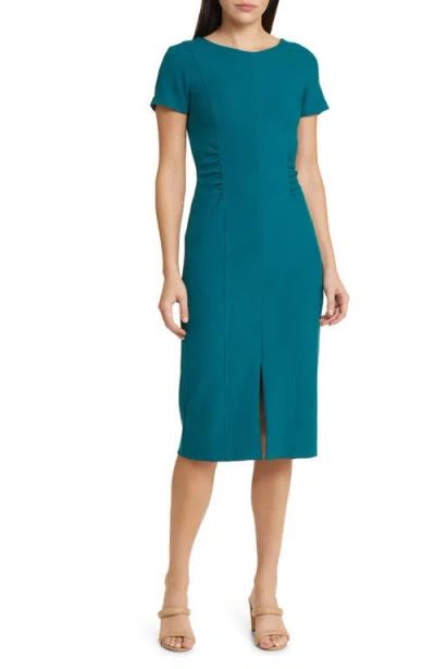 Hugo Boss Slit-front Business Dress With Gathered Details
