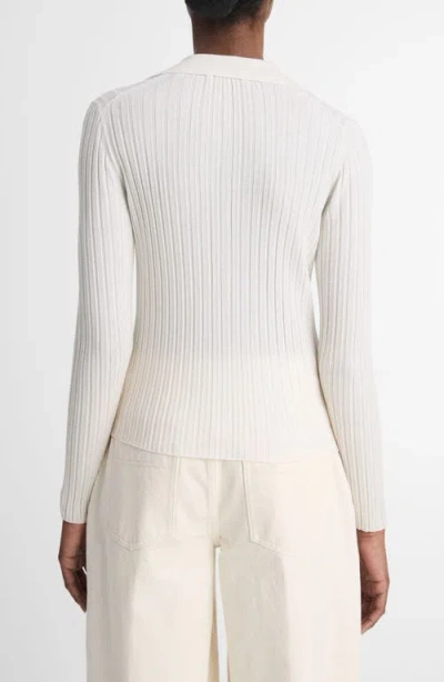 Vince Ribbed-knit Polo Top