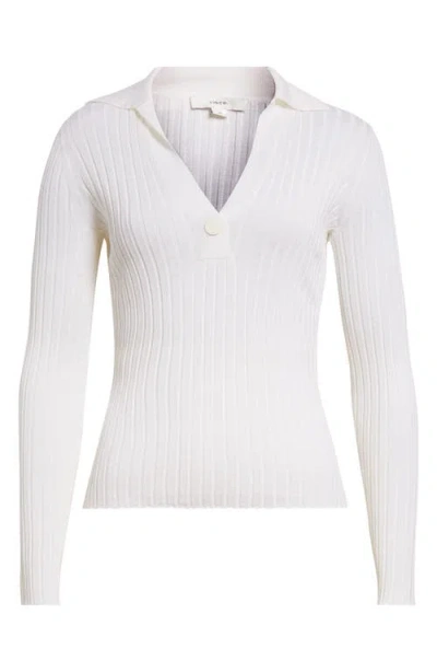 Vince Ribbed-knit Polo Top