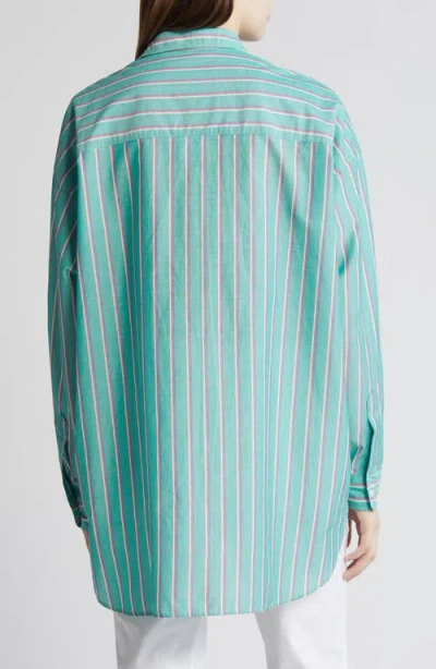 Frank & Eileen Shirley Stripe Oversize Tunic Button-up Shirt