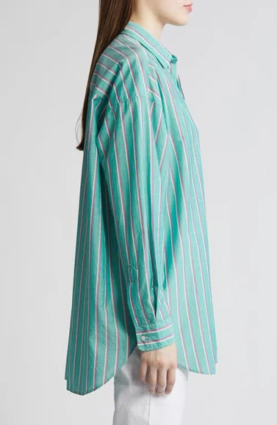 Frank & Eileen Shirley Stripe Oversize Tunic Button-up Shirt