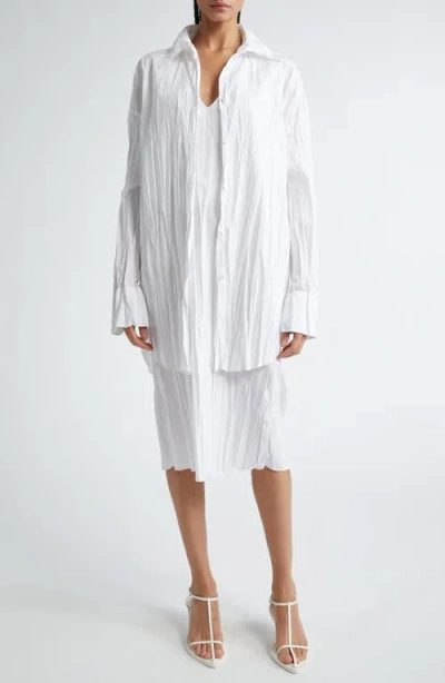 Bite Studios Crease Oversize Crinkle Organic Cotton Button-up Shirt