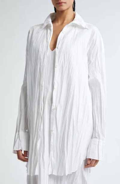 Bite Studios Crease Oversize Crinkle Organic Cotton Button-up Shirt