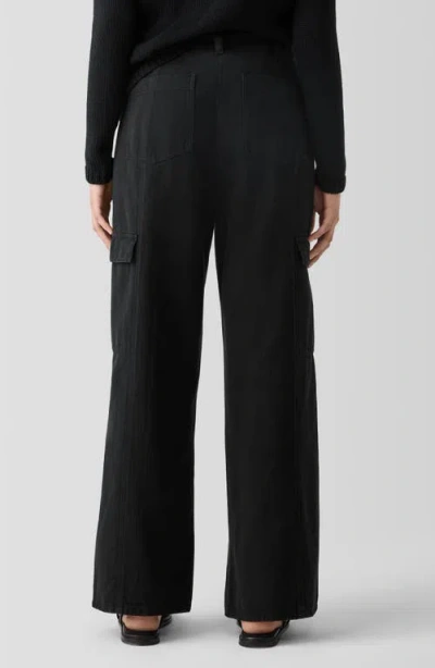 Eileen Fisher Organic Cotton Wide Leg Cargo Pants