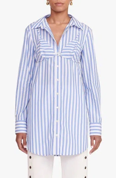 Staud Alita Stripe Triangle Top & Button-up Tunic Shirt Set