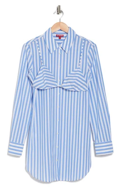 Staud Alita Stripe Triangle Top & Button-up Tunic Shirt Set
