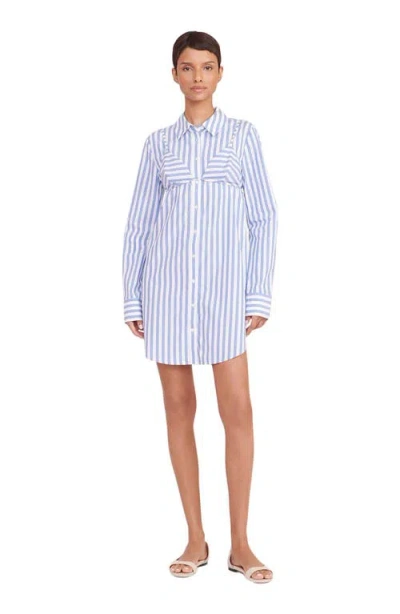 Staud Alita Stripe Triangle Top & Button-up Tunic Shirt Set