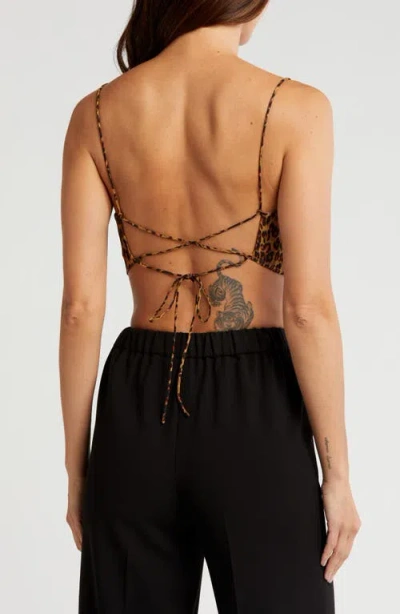 Staud Leonie Tie Back Crop Top In Multi