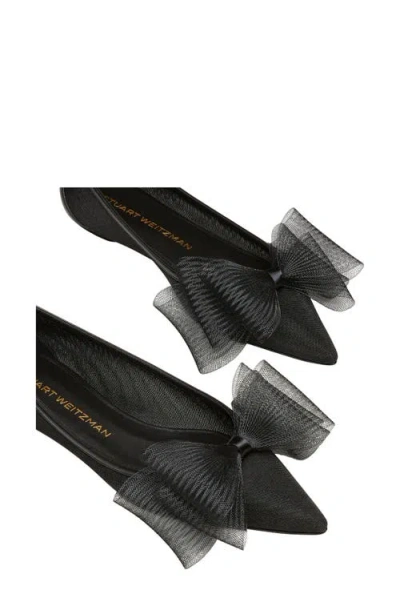 Stuart Weitzman Blushing Bow Mesh Ballerina Flats
