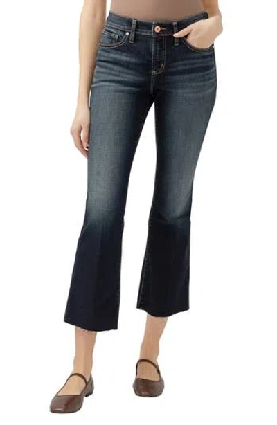 Silver Jeans Co. Suki Curvy Raw Hem Mid Rise Kick Flare Jeans