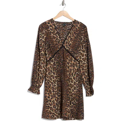 Vero Moda Wild Long Sleeve A-line Dress In Brown