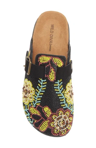 Wild Diva Lounge Matcha Embroidered Mule