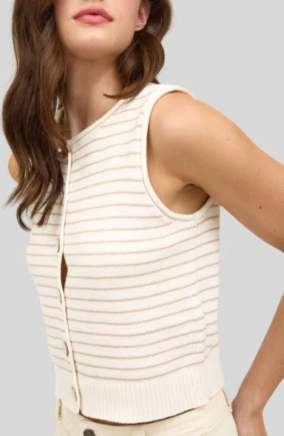 Blu Pepper Stripe Button Front Sweater Vest