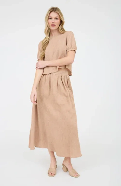 Blu Pepper Pleated Maxi Skirt
