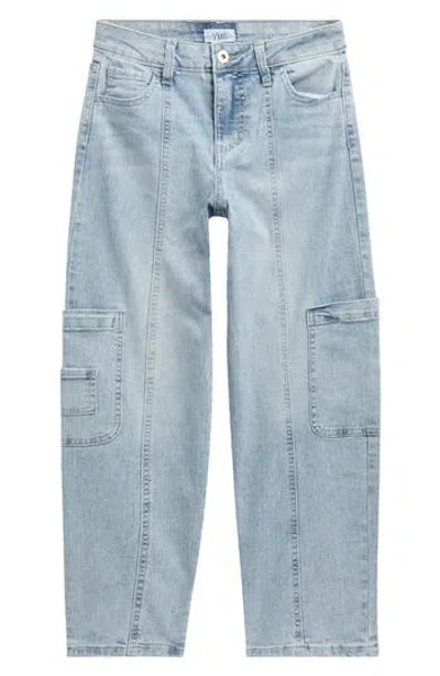 Ymi Kids' Barrel Leg Cargo Jeans In Blue
