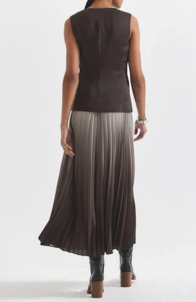 Derek Lam 10 Crosby Lauren Mixed Media Dress In Brown