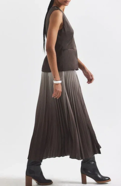 Derek Lam 10 Crosby Lauren Mixed Media Dress In Brown