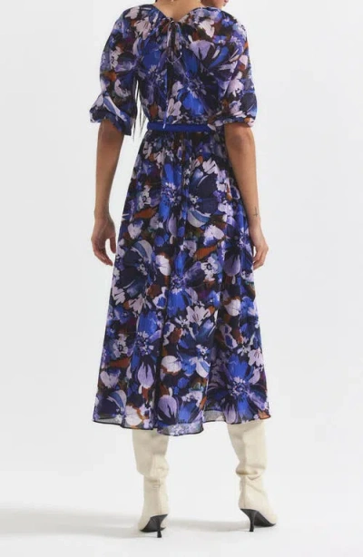 Derek Lam 10 Crosby Katie Floral Midi Dress In Blue