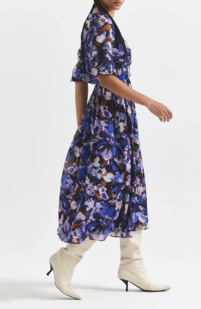 Derek Lam 10 Crosby Katie Floral Midi Dress In Blue