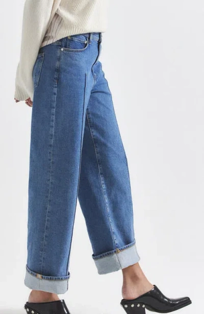 Derek Lam 10 Crosby Delano Cuffed Wide-leg Jeans In Blue
