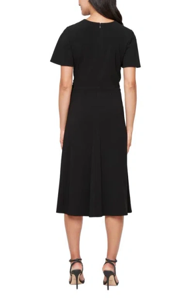 Sl Fashions Flutter Sleeve Midi Dress In Multi