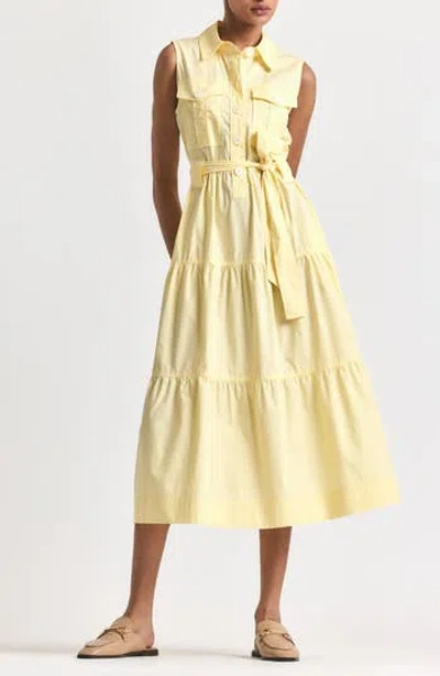 Derek Lam 10 Crosby Florence Sleeveless Shirtdress In Yellow
