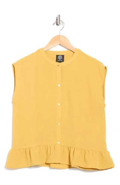 Bobeau Airflow Sleeveless Button-up Top In Yellow