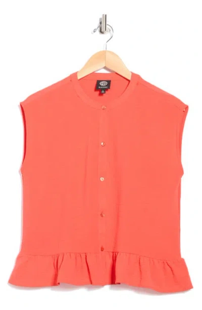 Bobeau Airflow Sleeveless Button-up Top In Red
