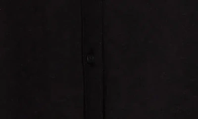 Bobeau Short Sleeve Piqué Knit Button-up Shirt In Black