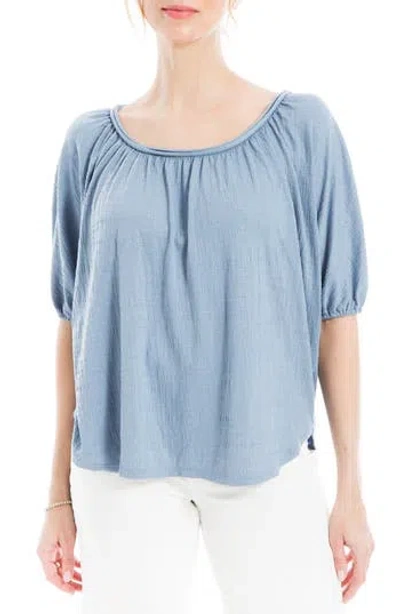 Max Studio Textured Knit Bubble Sleeve Knit Top