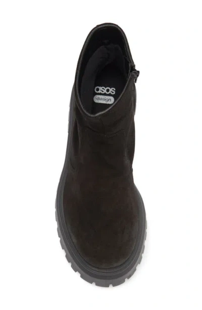 Asos Design Antigua Suede Sock Platform Boot