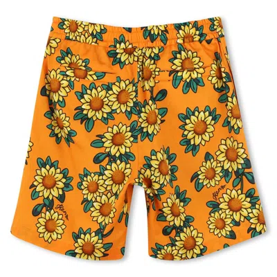 Kenzo Patterned Shorts In Orange